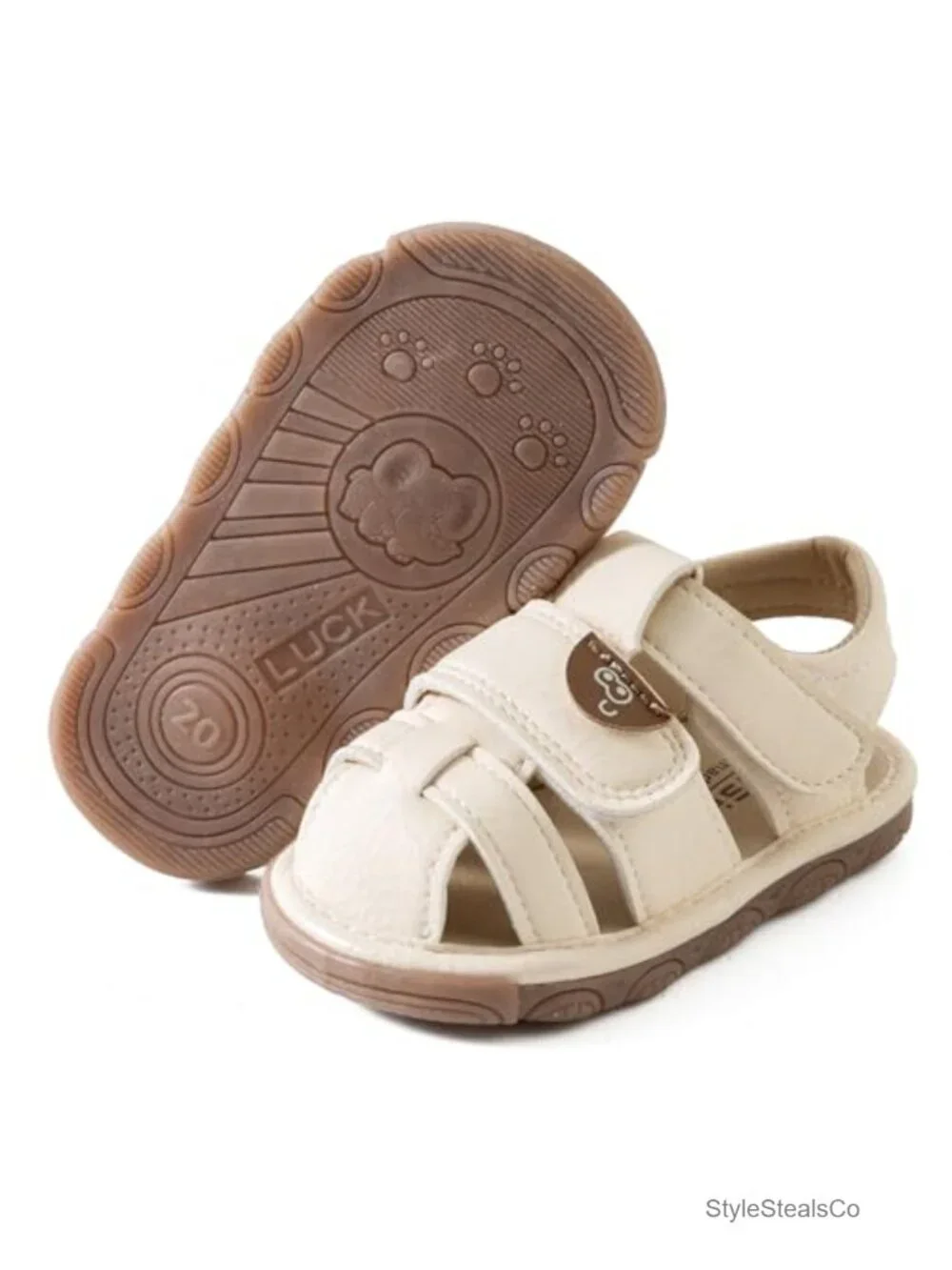 Infant Baby Squeaky Sandals Non-Slip PU Leather Toddler First Walkers